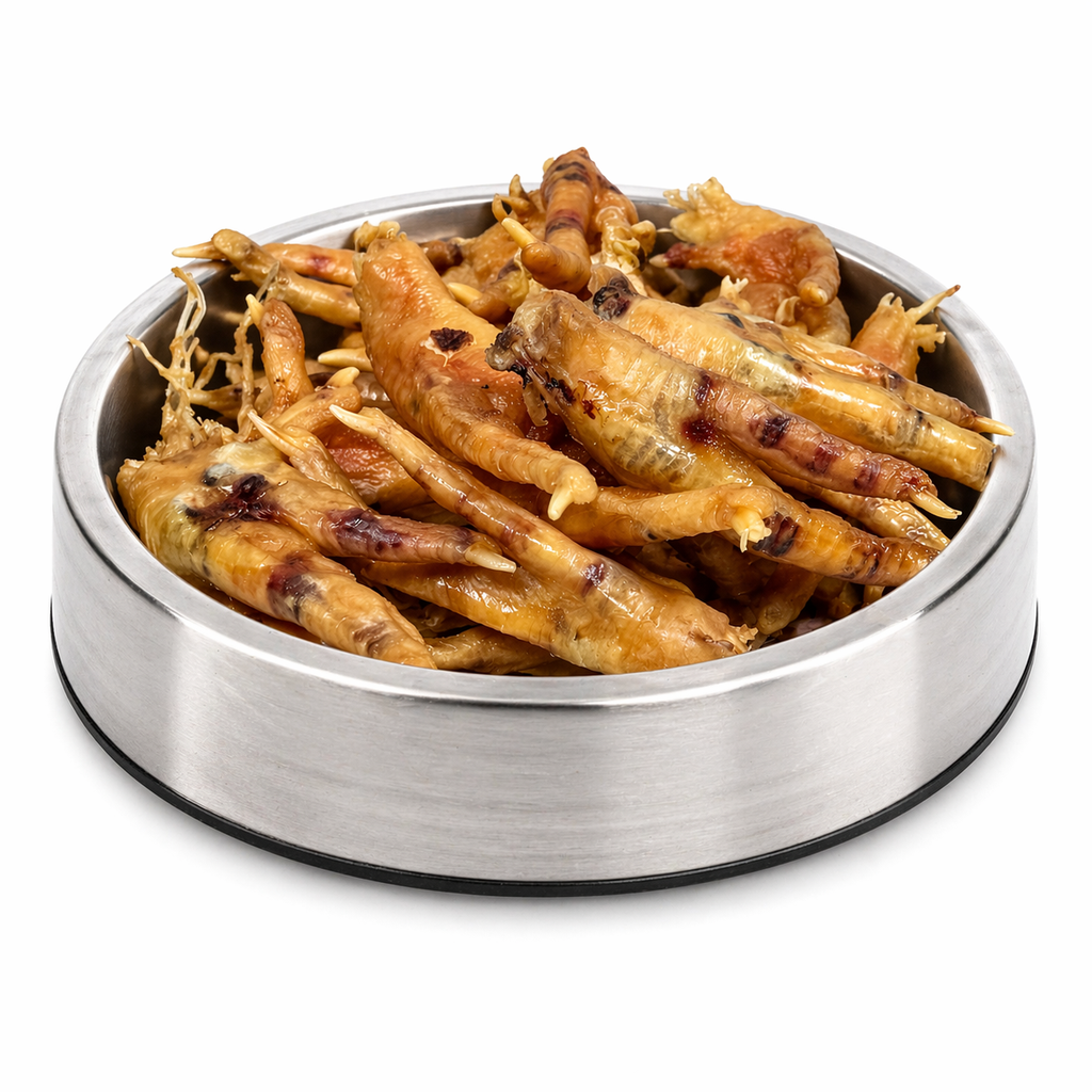 Chicken feet dog treats package, human grade single ingredient dog chews, 12 count