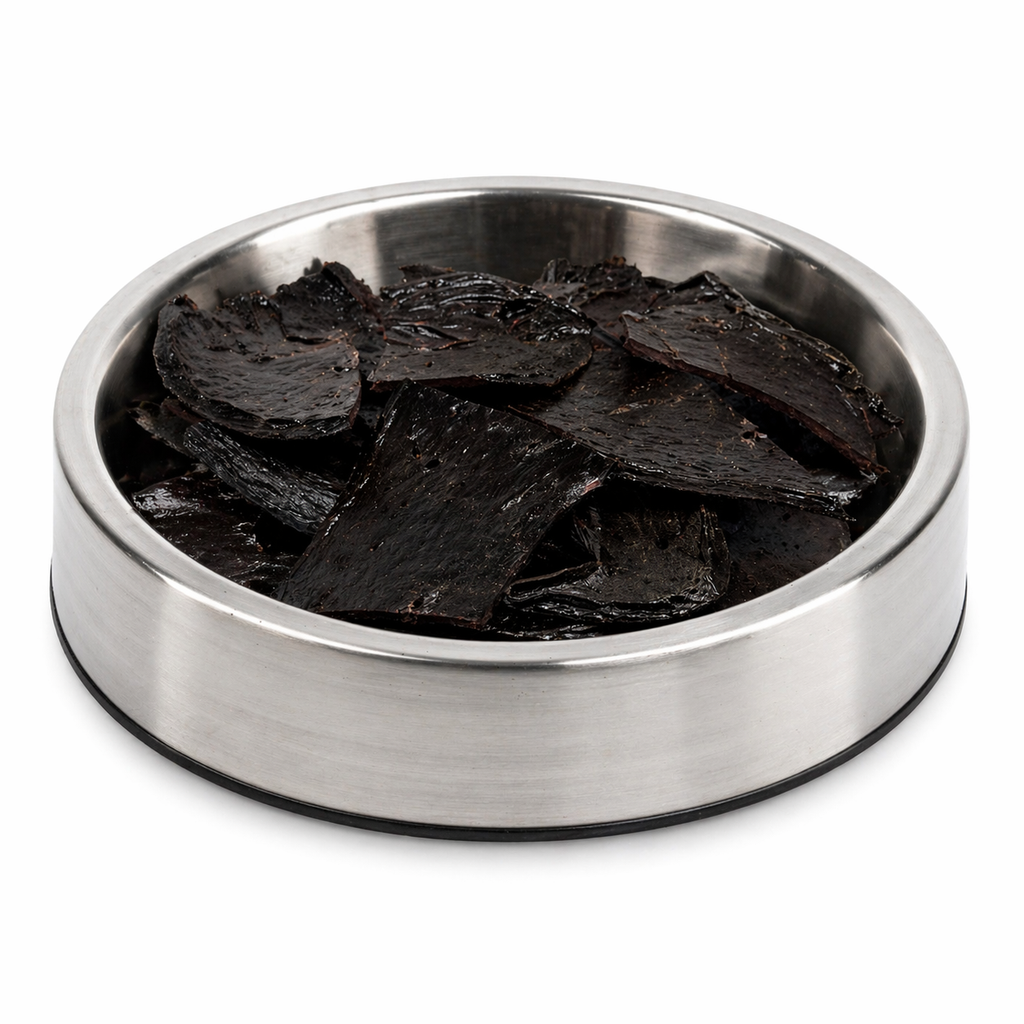 Sliced beef liver treats close-up showing texture, human grade single ingredient